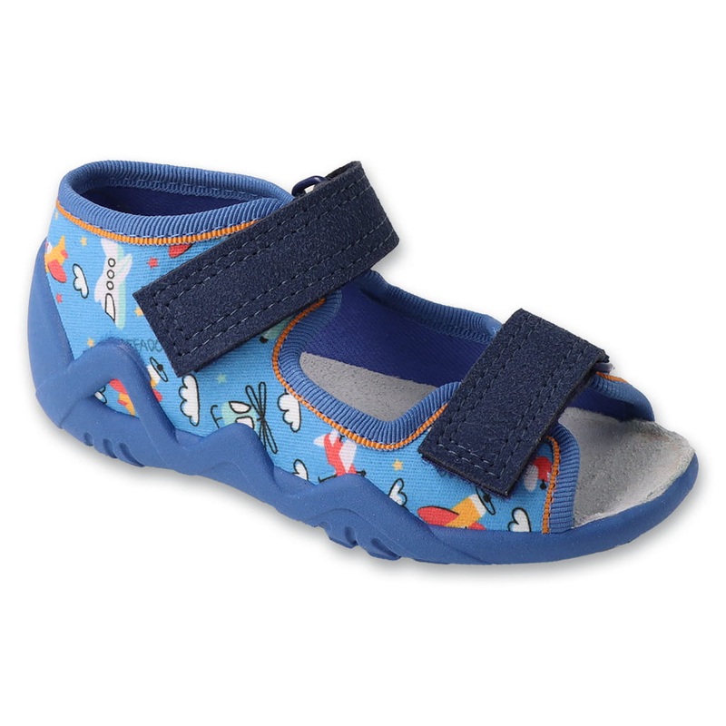 Befado Blue Sandals with Planes Pattern SNAKE | 350P052