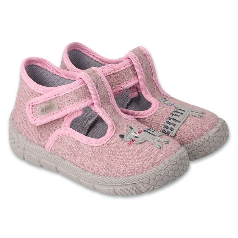 Befado Pink Daycare Slippers / Sneakers with Cat Patch – HONEY | 631P020