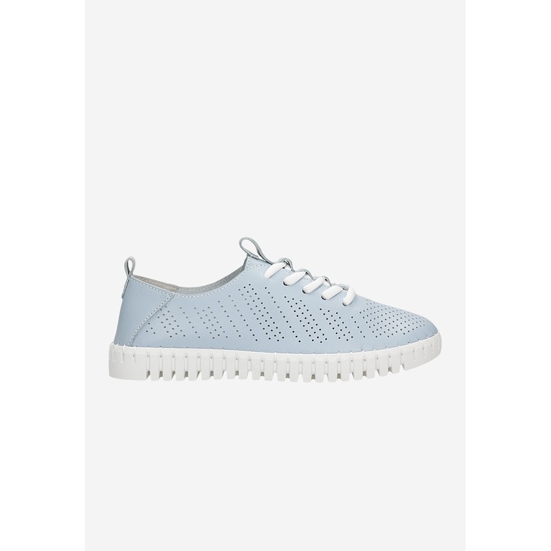 Wojas Blue and White Leather Sneakers | 4626756