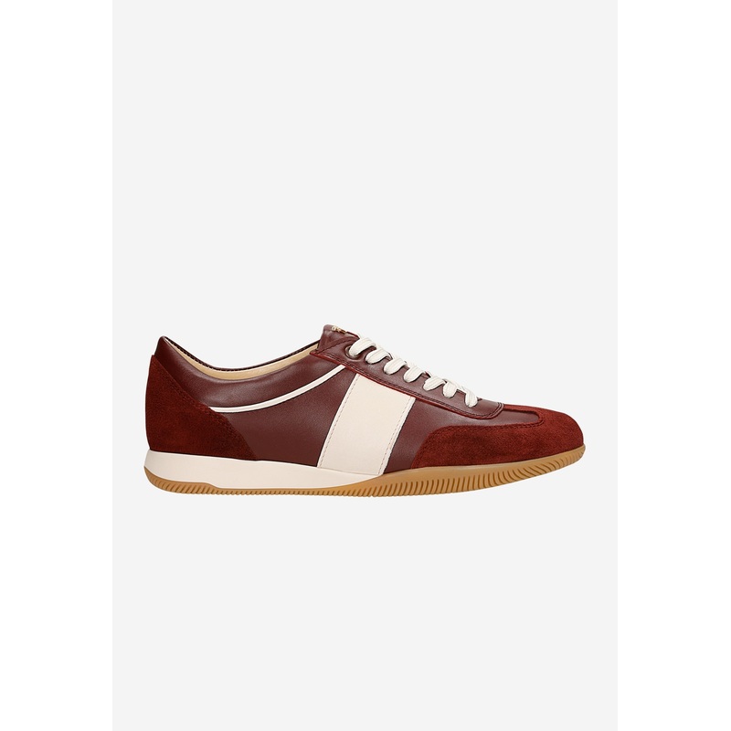 Wojas Burgundy Leather Sneakers | 4634375