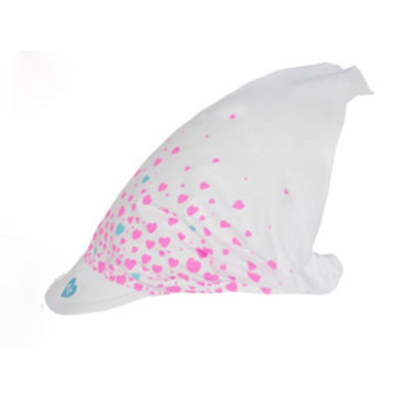 100% Cotton Summer Head Pre-tied Scarf with Hearts, Visor and Back Band ~ 0-12 months | 44/298