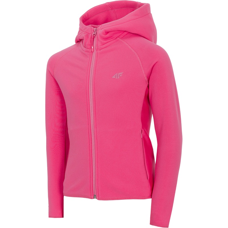 4F Big Girls’  Dark Pink Hooded Sweatshirt with Pockets | JPLD001A