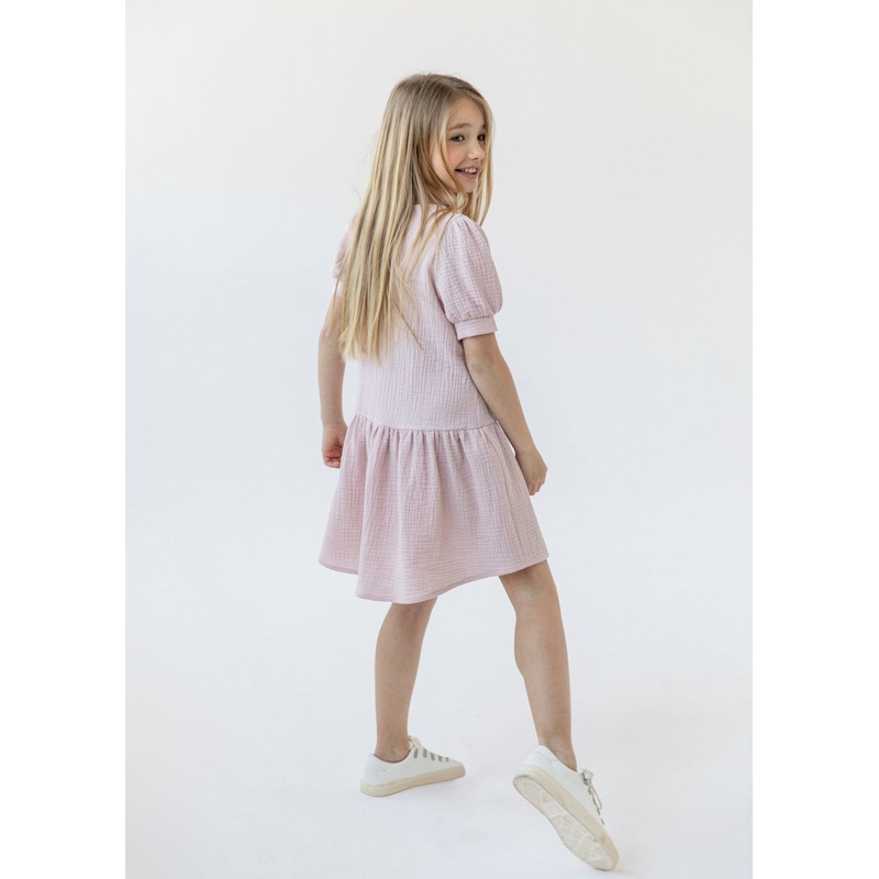 All For Kids Girl’s Light Pink Cotton Dress | B&A-04
