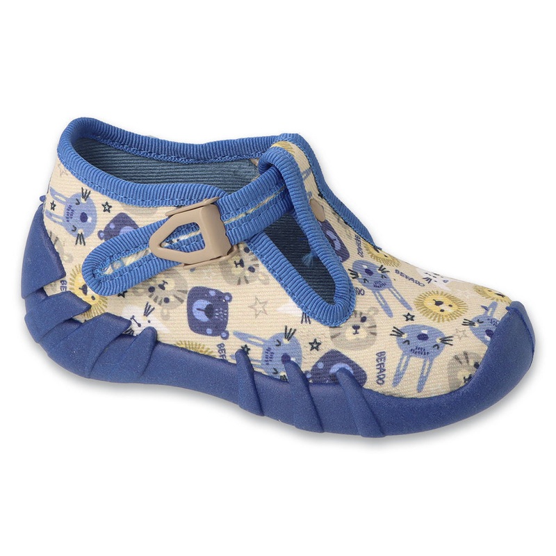 Befado Beige and Blue Daycare Slippers / Sneakers | 110P475