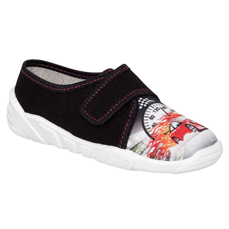 Black Graphic School Slippers | KRZYS-BL