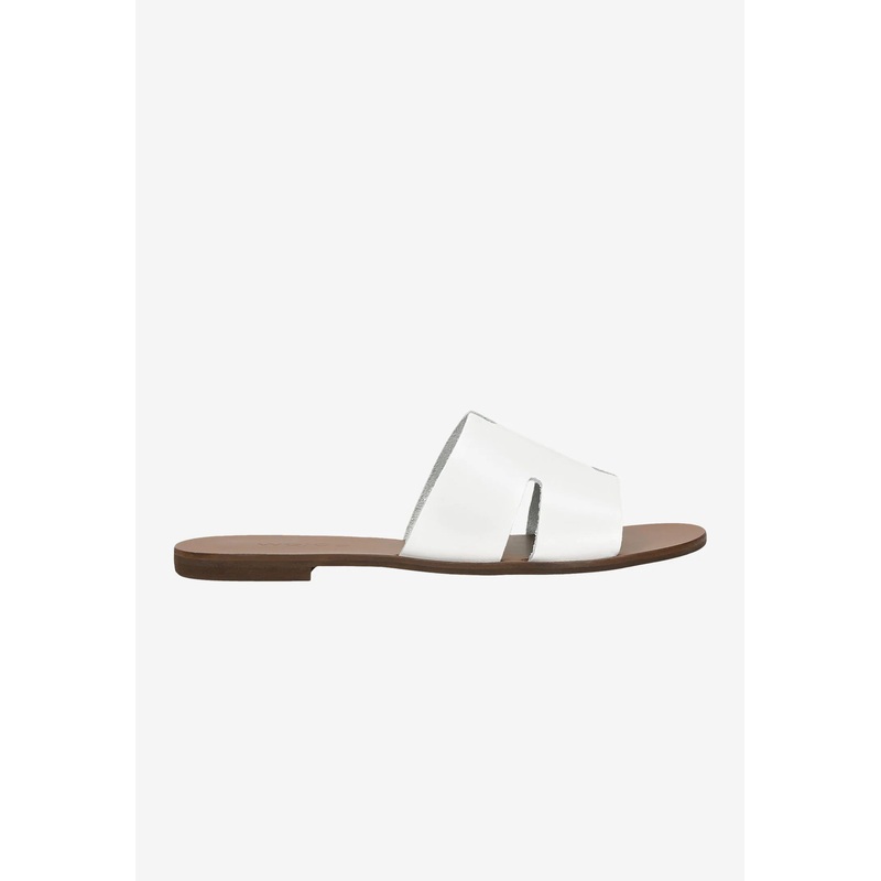Wojas White Leather Slide Sandals  | 7400850