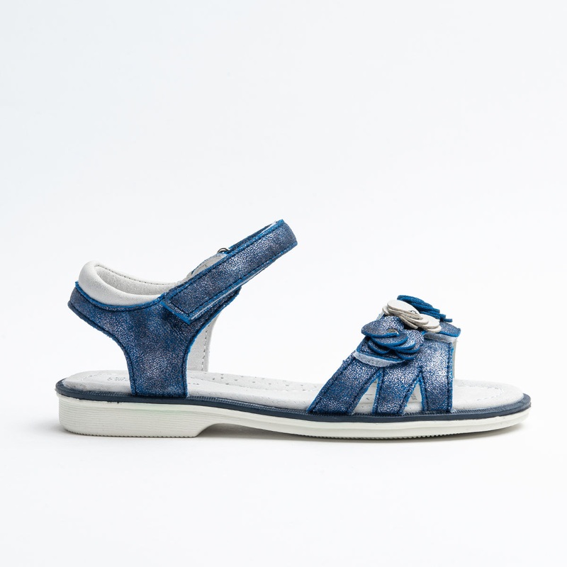 Wojtyko Girls’ Metallic Blue Open-toe Sandals | 3S2420-MB