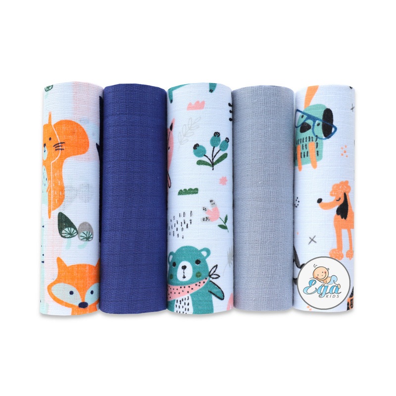 100% Cotton Baby Swaddles Set of 5 – Pieluchy 5-PAK | 7411