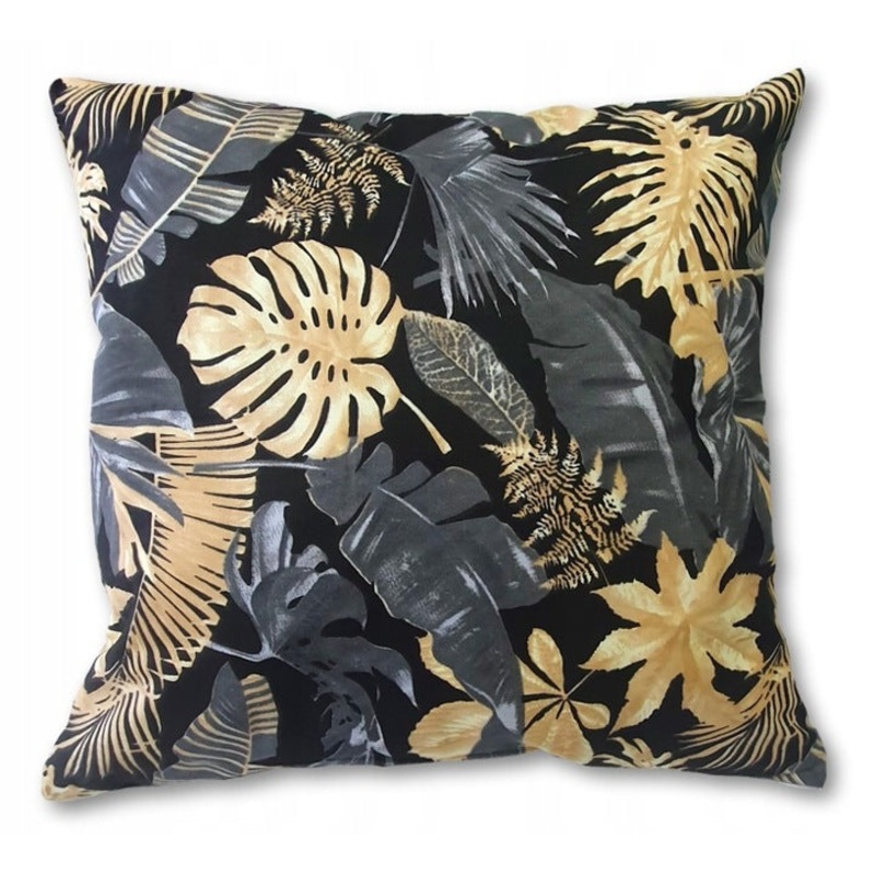 100% Cotton Black Pillowcase with Floral Pattern – Poszewka na Poduszk Jasiek | IK-06