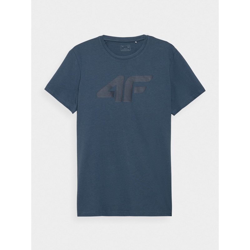 4F Men’s Dark Blue Graphic T-shirt with Logo | TSHM0877-32S