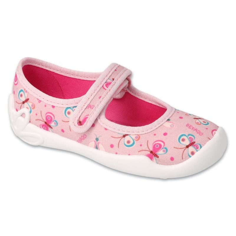 Befado Pink Daycare Slippers / Sneakers with Butterfly Pattern – BLANCA | 114X523