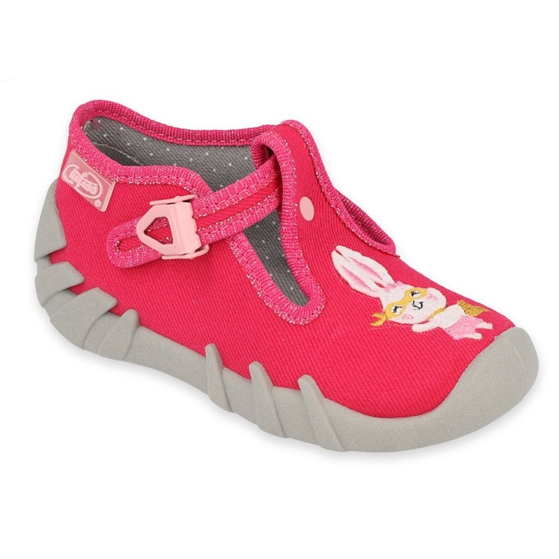Befado Pink School Slippers with Bunny SPEEDY | 110P451