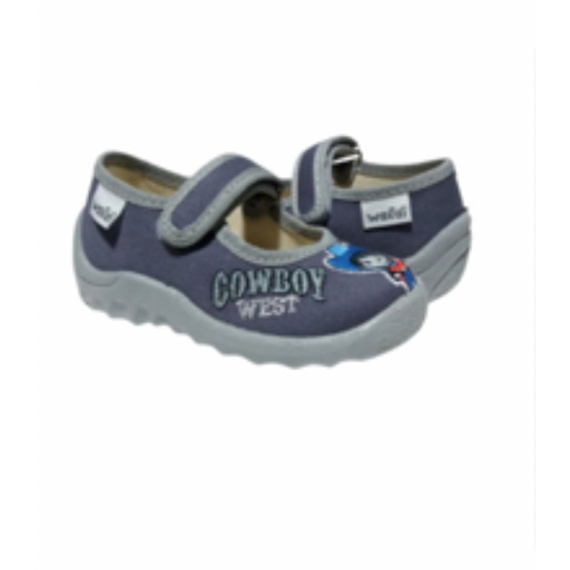 Waldi Gray/Blue Daycare Slippers / Sneakers with Cowboy DENIS | 37-540