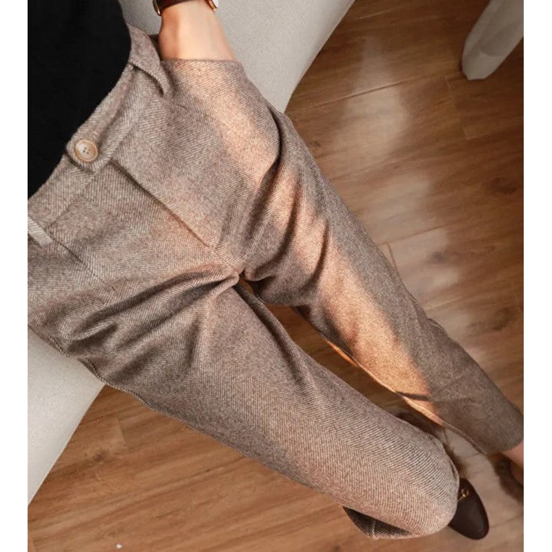 Women’s Dark Beige Woolen Pants | SP-2310