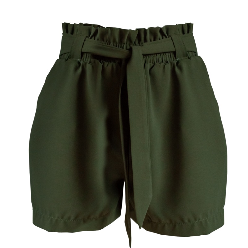 Women’s Khaki Shorts with Belt | 28031-DGR
