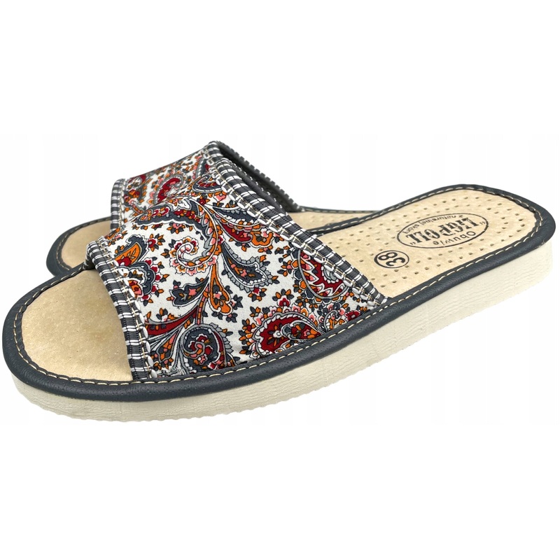 Women’s Open Toe Slippers with Folk Pattern | 090