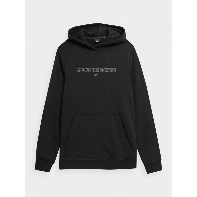 4F Men’s Black Hooded Graphic Sweatshirt | SM0773-20S