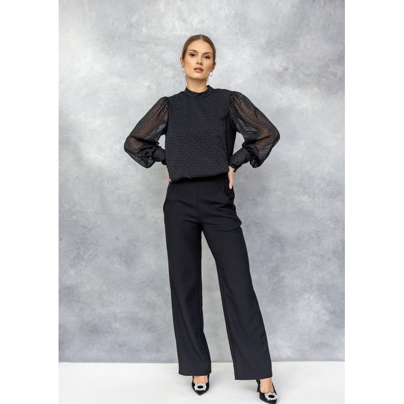 Women’s Black Shirt with Transparent Sleeves | BPC-04-A
