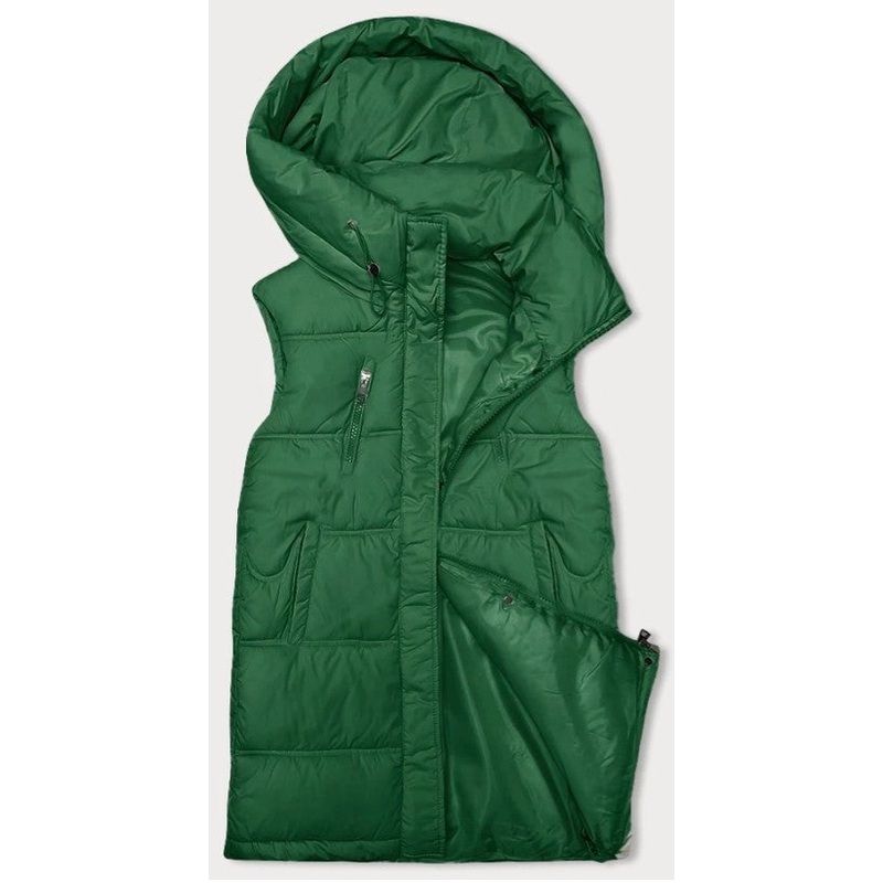 Women’s Green Hooded Quilted Vest | Vest-GR