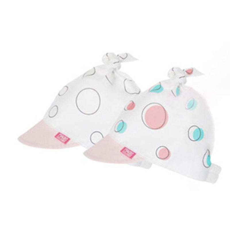 100% Cotton Summer Head Scarf with Visor, Top Knot and Magic Dots | 44/277