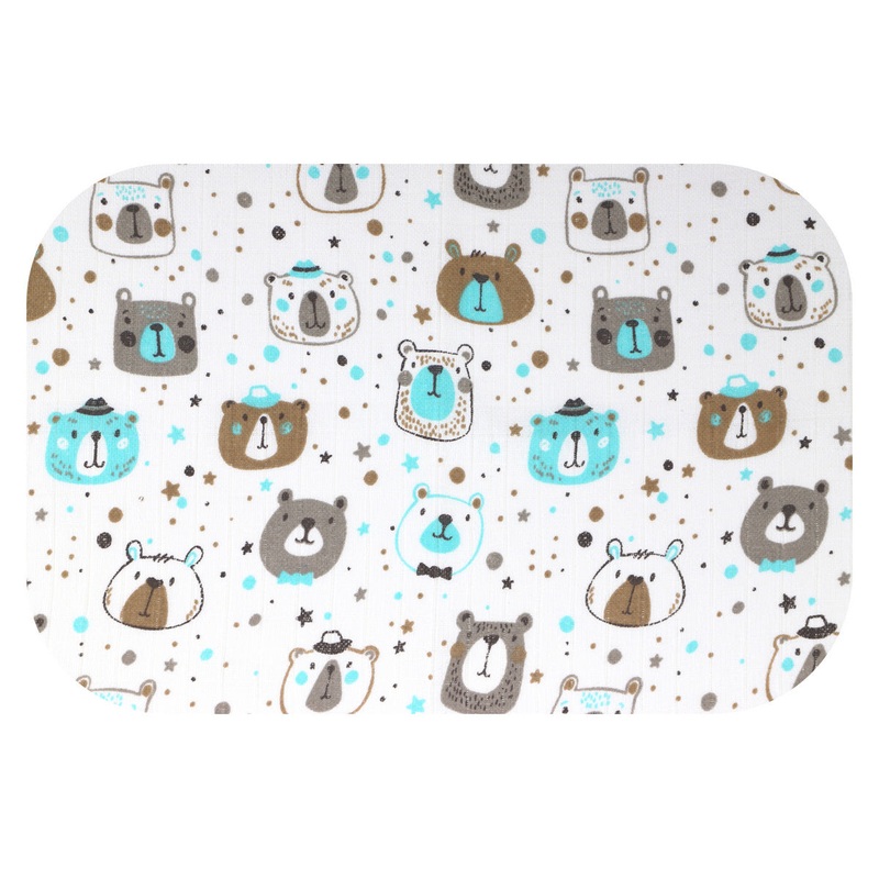 100% Cotton White Baby Swaddle with Bear Print – Pielucha | TD-8708
