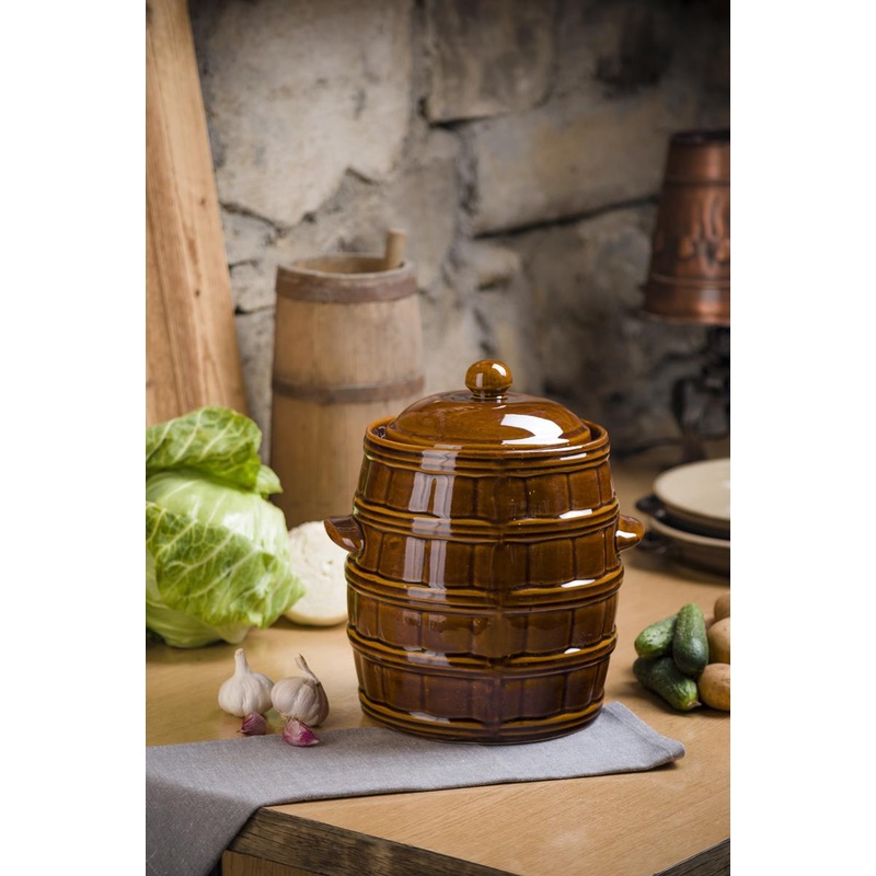 12 Liters Stoneware Pickling Crock Pot with Lid – Kamionka | KR-02-12