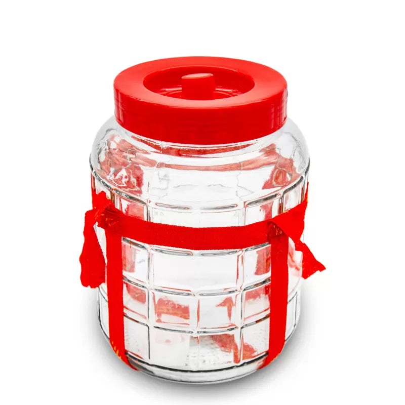 18 Liters Glass Jar with Lid and Strap Handles | 9921-18l