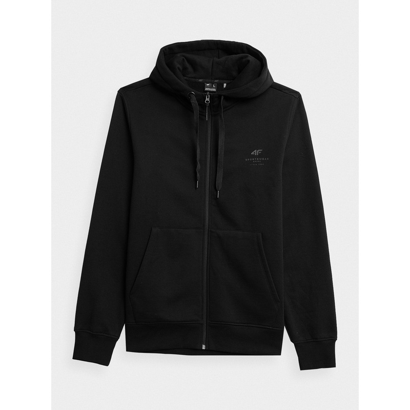 4F Men’s Black Zip Up Hooded Sweatshirt | SM0774-20S