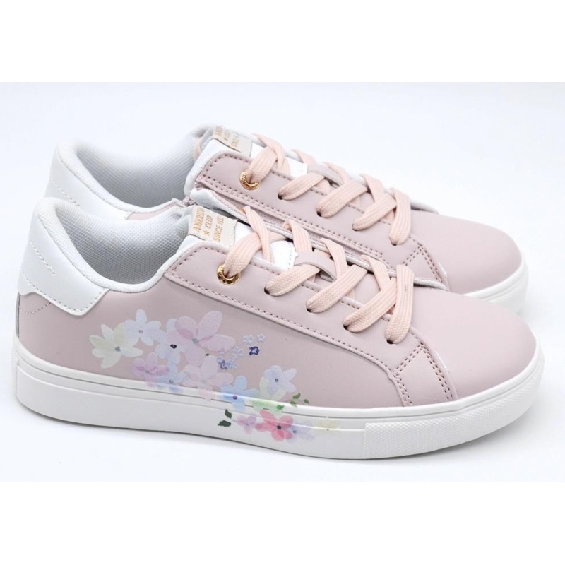 AC Big Girls’ Light Pink Sneakers with Floral Pattern | 122/22-LP