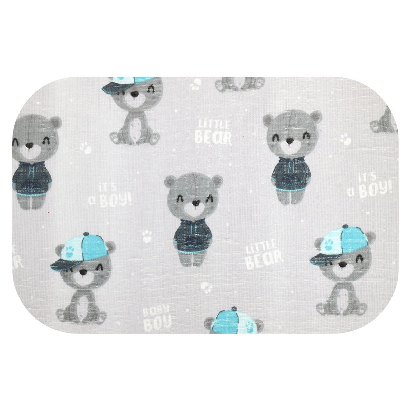 100% Gray Baby Swaddle with Bear Print – Pielucha | TD-8630