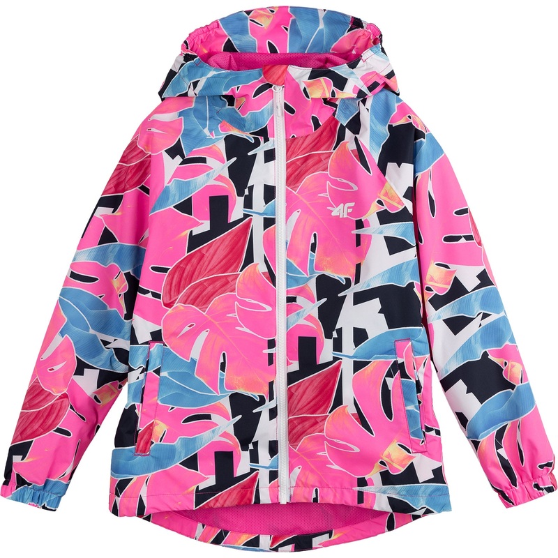 4F Girls’ Multicolor Waterproof Hooded Jacket | JKUD002