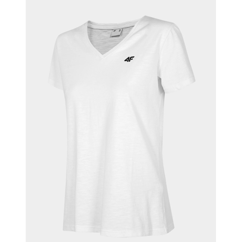 4F Women’ White V-neck T-shirt | 002-10S
