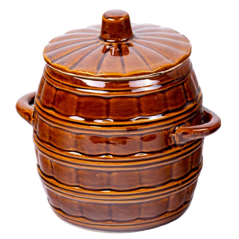 8 Liters Stoneware Pickling Crock Pot with Lid – Ogrki | KR-02-8l