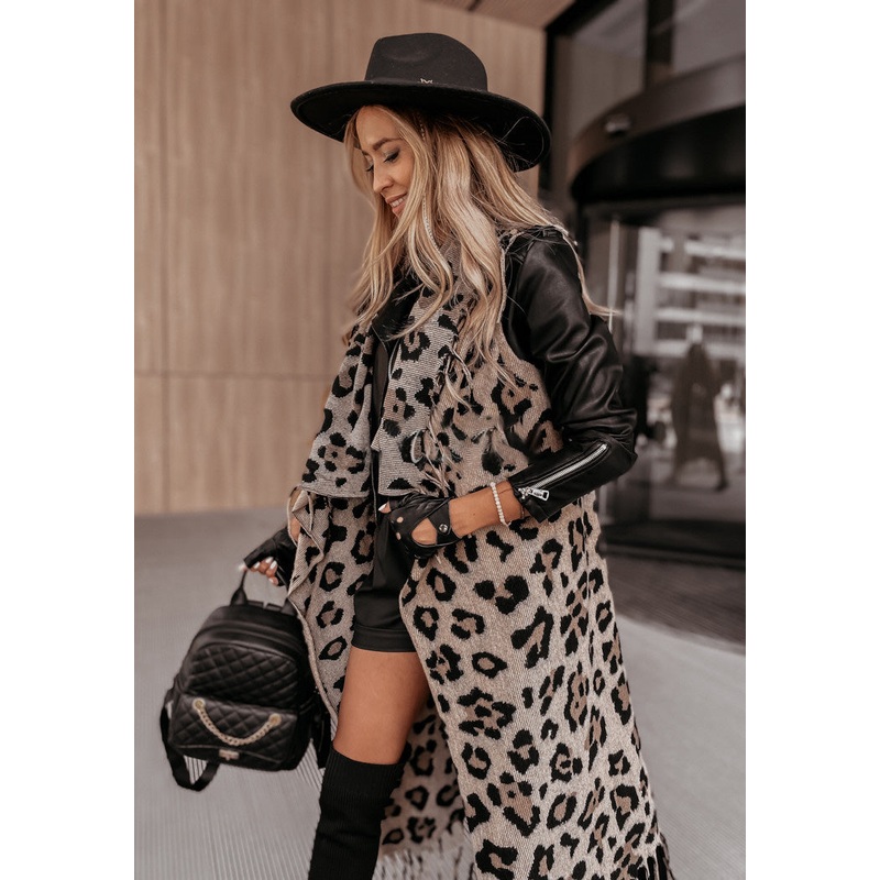 Angela Long Panther Poncho Vest | ANG-02