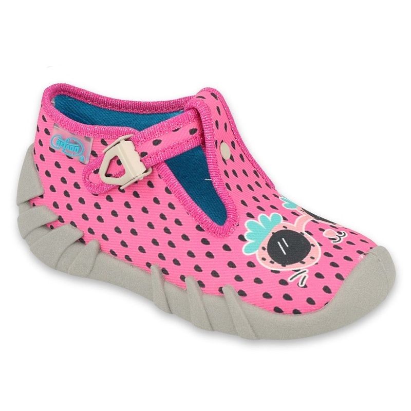 Befado Pink School Slippers with Strawberry SPEEDY | 110P455