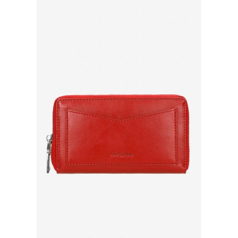 Wojas Red Leather Zip Around Wallet | 91065-55