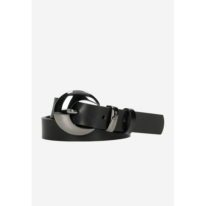 Wojas Women’s Black Leather Belt with Original Buckle | 9309151