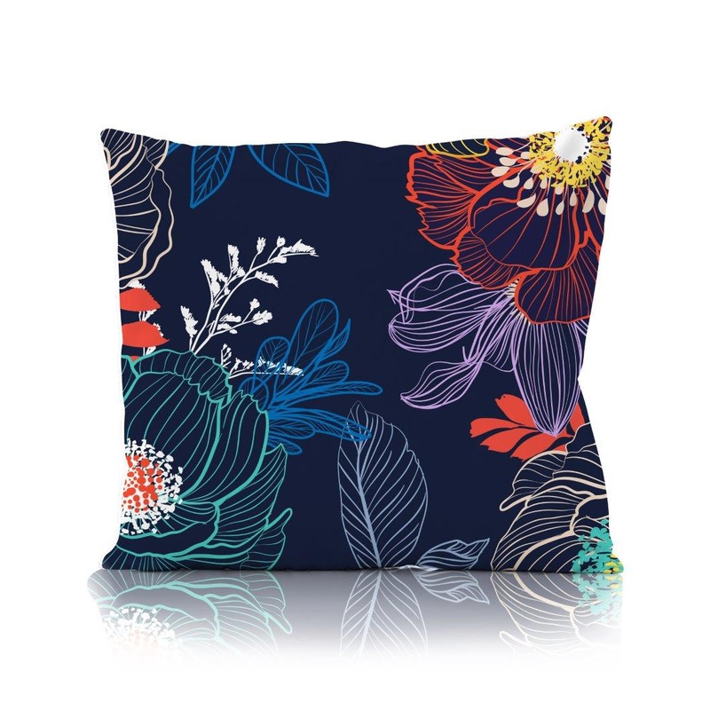 100% Cotton Dark Blue Pillowcase Set with Floral Pattern – 2 pack | FAR-115