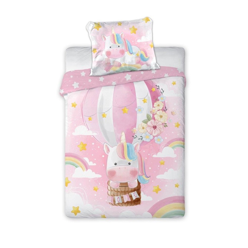 100% Cotton Kids’ Duvet Set with Little Unicorn – 100 x 135 cm | FAR-093