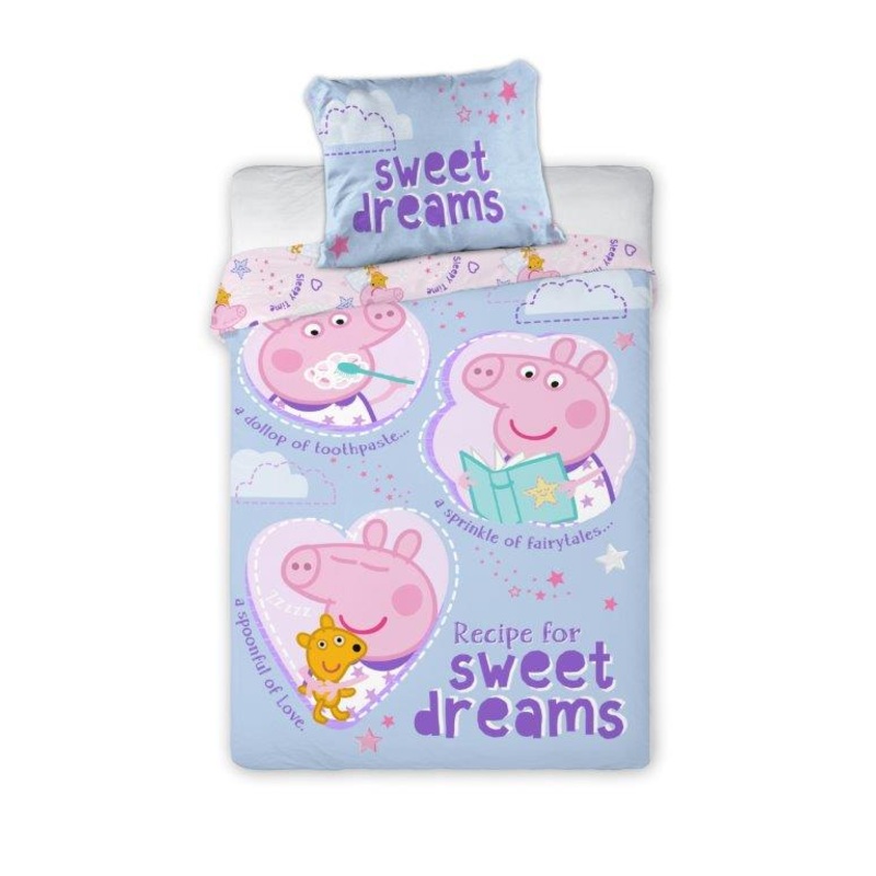 100% Cotton Kids’ Peppa Pig Duvet Set – 100 x 135 cm | FAR-052