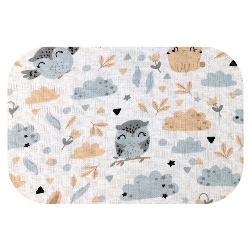 100% Cotton White Baby Swaddle with Multicolor Print – Pielucha | TD-5158