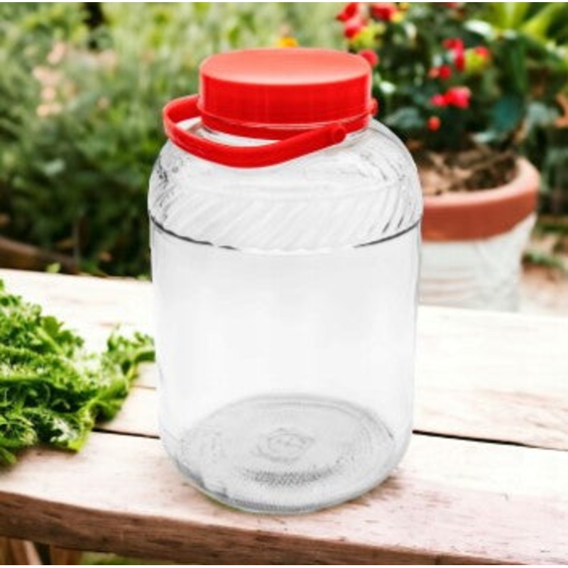15 Liters Glass Jar with Lid and Handle | 24303-15l
