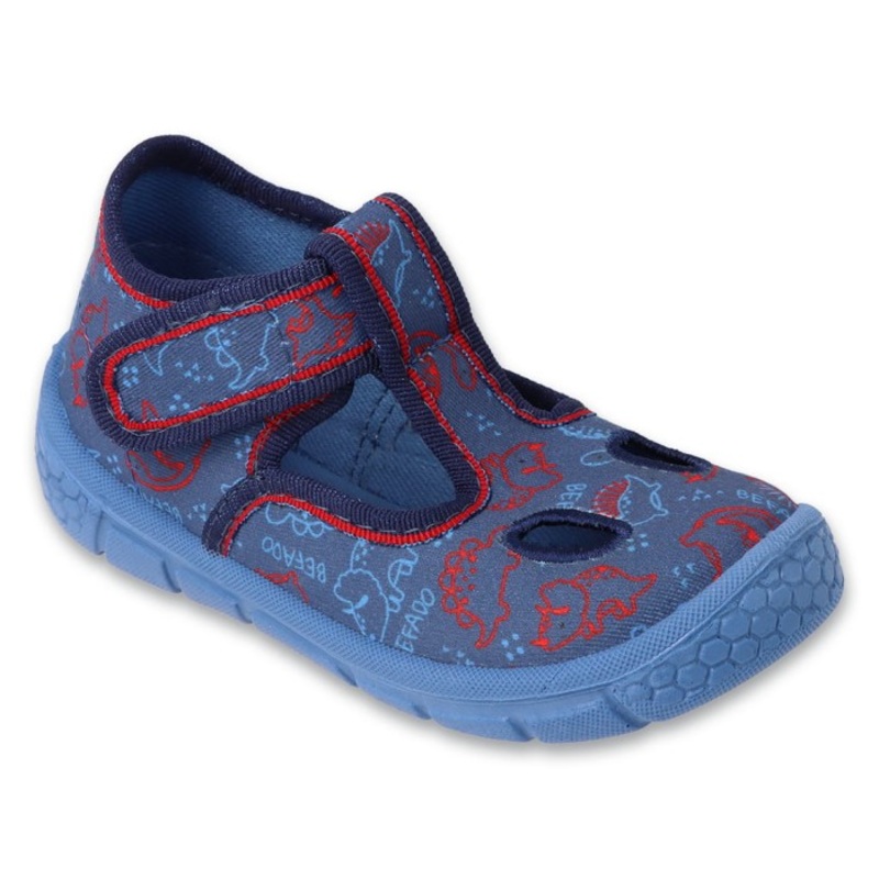 Befado Dark Blue Daycare Slippers with Dino Pattern / Sneakers – Honey | 630P016