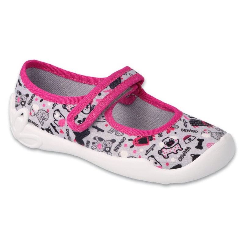 Befado Gray Daycare Slippers / Sneakers with Dogs Pattern – BLANCA | 114Y521