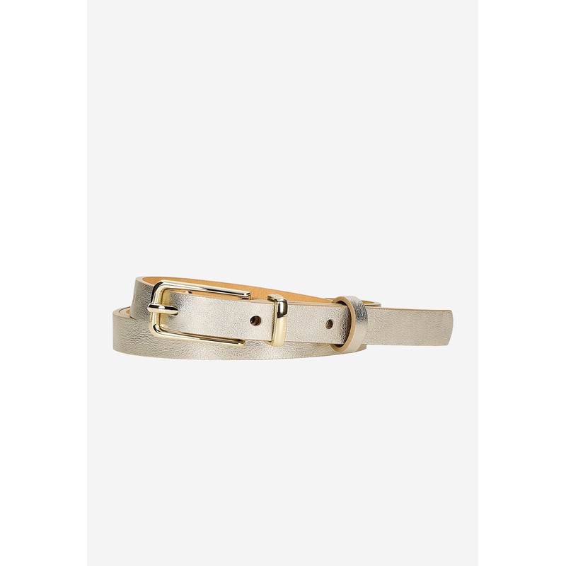 Wojas Women’s Thin Golden Leather Belt | 9301058