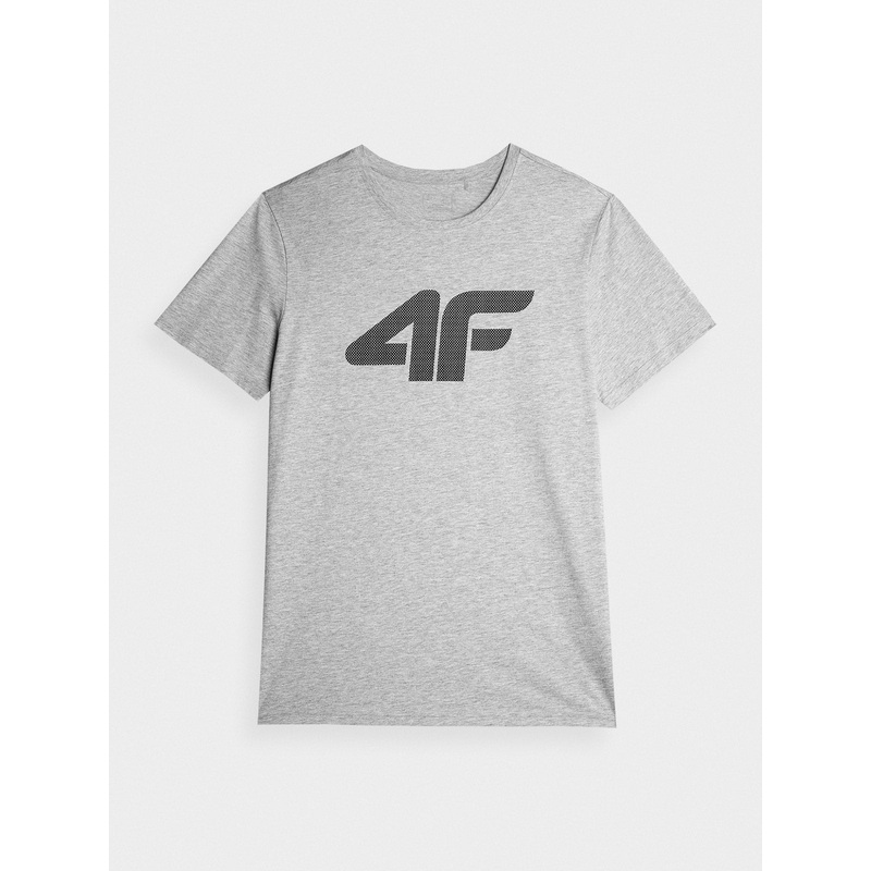 4F Men’s Gray Graphic T-shirt with Logo | TSHM0877-27M