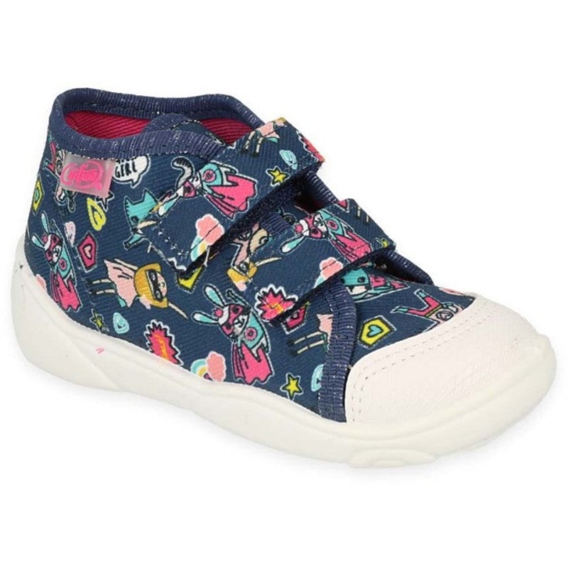 Befado Dark Blue Daycare Slippers with Multicolor Pattern SPEEDY | 212P080