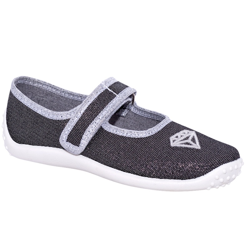 Zetpol Graphite Sneakers with Diamond Embroidery | WIKTORIA-GRA