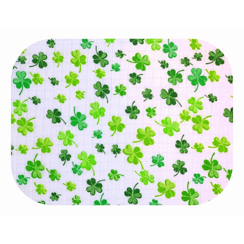 100% Cotton White Baby Swaddle with Four-Leaf Clover Print – Pielucha | TD-157