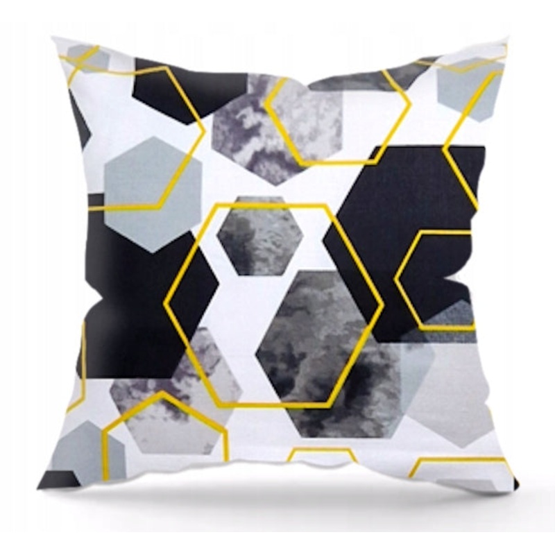 100% Cotton White & Black Pillowcase with Modern Pattern | IK-08